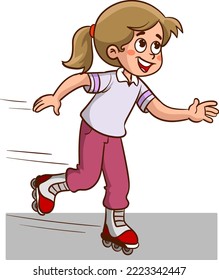 Vector Illustration Of Kids Making Sport