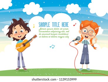 Vector Illustration Of Kids Music