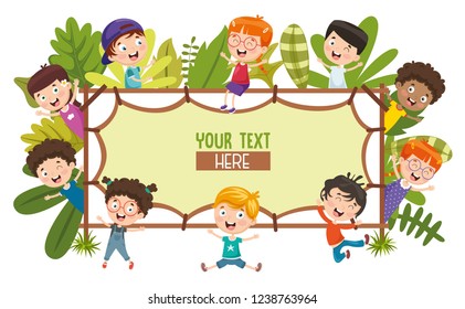 Vector Illustration Of Kids Nature