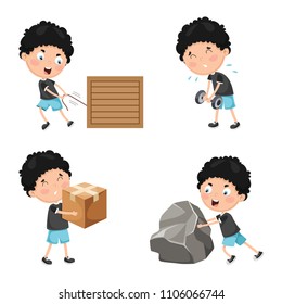 Vector Illustration Of Kids Physical Activities