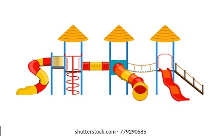 Vector Illustration Kids Playground Slides Tube Stock Vector (Royalty ...