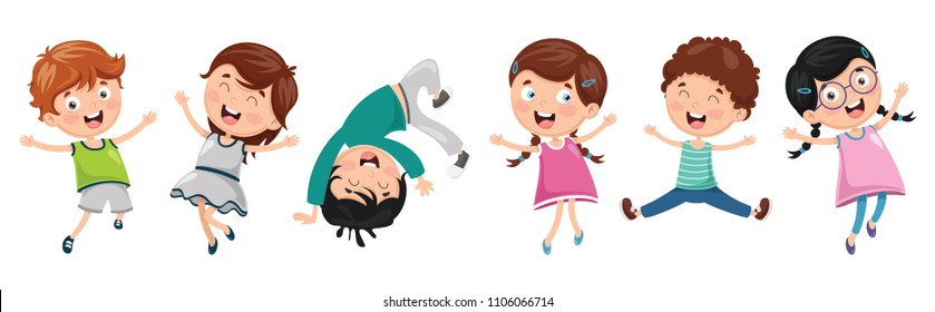 Vector Illustration Of Kids Playing