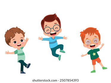 Vector Illustration Of Kids Playing in the clasroom