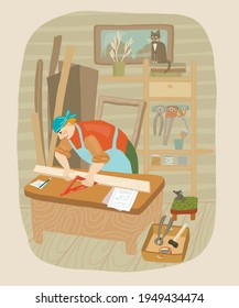 Vector illustration for kids. Profession-cook.