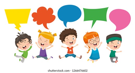 Vector Illustration Of Kids Speech Bubble