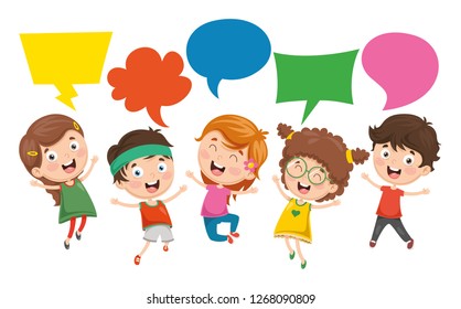 Vector Illustration Of Kids Speech Bubble