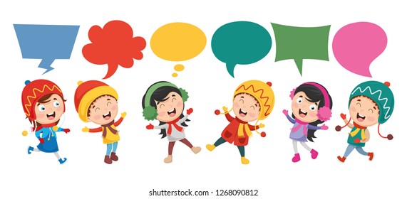 Vector Illustration Of Kids Speech Bubble