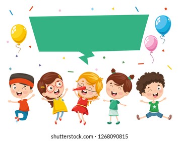 Vector Illustration Of Kids Speech Bubble