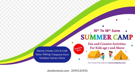 Vector illustration of Kids Summer Camp social media template