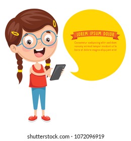 Vector Illustration Of Kids Technology