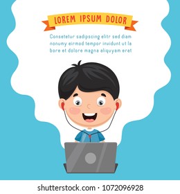 Vector Illustration Of Kids Technology