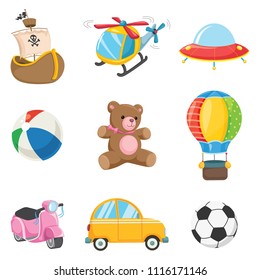 Vector Illustration Of Kids Toys