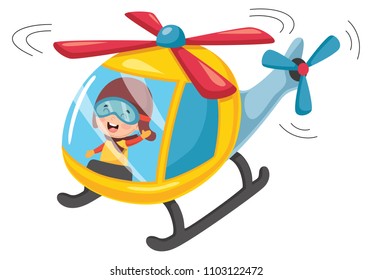 Vector Illustration Of Kids Transportation