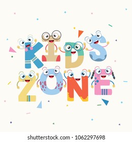 Vector Illustration Of Kids Zone Background Design