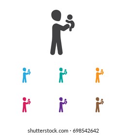 Vector Illustration Of Kin Symbol On Grandson Icon. Premium Quality Isolated Dad Element In Trendy Flat Style.