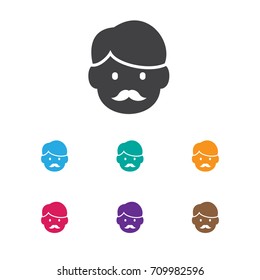 Vector Illustration Of Kin Symbol On Dad Icon. Premium Quality Isolated Father Element In Trendy Flat Style.