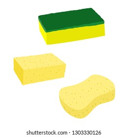 Vector illustration of a kind of sponge for washing items in a kitchen with a white background