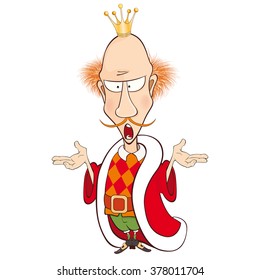 Vector Illustration of a King. Cartoon Character