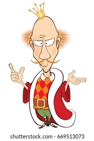 Vector Illustration of a King. Cartoon Character