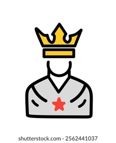 Vector Illustration of a King with a Golden Crown