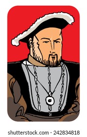 Vector Illustration Of King Henry VIII (eighth) Of England.