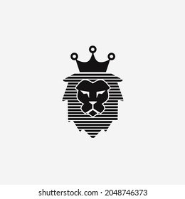 Vector illustration of king lion icon
