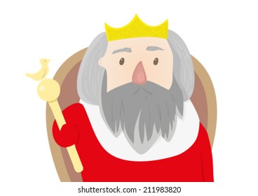 Vector illustration of a King on his throne