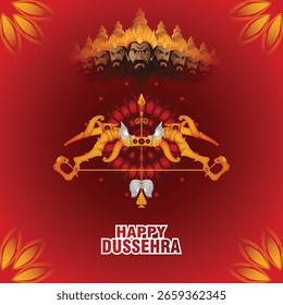 Ilustración vectorial del rey Ravan para la feliz dussehra
