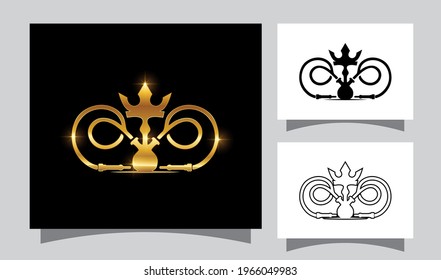 A Vector Illustration of King Shisha Vector Sign in golden color