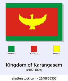 Vector Illustration of Kingdom of Karangasem flag isolated on light blue background. As close as possible to the original. ready to use, easy to edit. 
