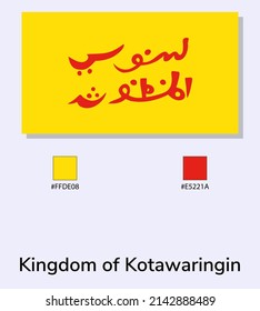 Vector Illustration of Kingdom of Kotawaringin flag isolated on light blue background. As close as possible to the original. ready to use, easy to edit. 
