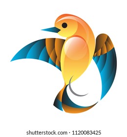 Vector illustration of a kingfisher bird