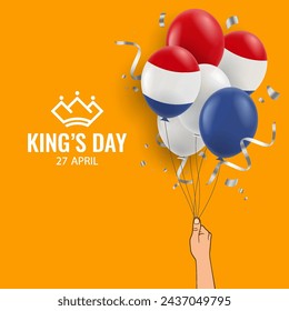 Vector illustration of King's Day in Amsterdam
