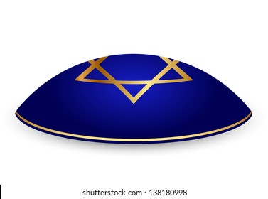 Vector illustration of kippah with David star