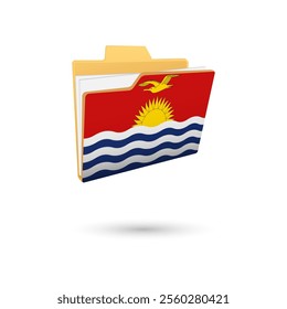 Vector illustration of Kiribati flag isolated in file folder on white background.