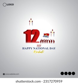 Vector illustration of Kiribati National Day 12 July social media story feed mockup template