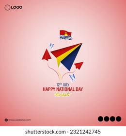 Vector illustration of Kiribati National Day 12 July social media story feed mockup template