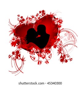 vector illustration of kiss