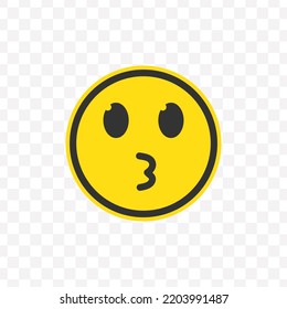 Vector illustration of kiss emoticons. Colored icons for website design .Simple design on transparent background (PNG).