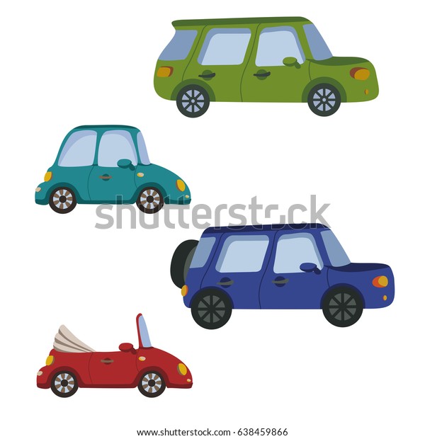 Vector illustration.
A kit of cartoon cars.