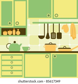 Vector illustration with kitchen