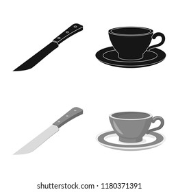 Vector illustration of kitchen and cook icon. Collection of kitchen and appliance stock vector illustration.
