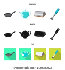 Vector illustration of kitchen and cook icon. Collection of kitchen and appliance stock vector illustration.