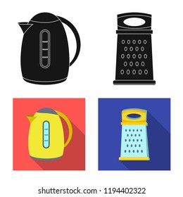 Vector illustration of kitchen and cook icon. Collection of kitchen and appliance stock vector illustration.