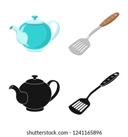 Vector illustration of kitchen and cook icon. Collection of kitchen and appliance stock symbol for web.