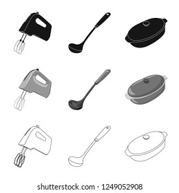 Vector illustration of kitchen and cook icon. Collection of kitchen and appliance stock symbol for web.
