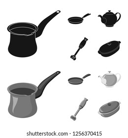 Vector illustration of kitchen and cook icon. Collection of kitchen and appliance vector icon for stock.