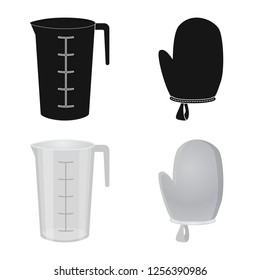 Vector illustration of kitchen and cook icon. Set of kitchen and appliance vector icon for stock.