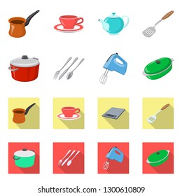 Vector illustration of kitchen and cook icon. Collection of kitchen and appliance stock symbol for web.