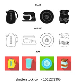 Vector illustration of kitchen and cook icon. Collection of kitchen and appliance stock symbol for web.